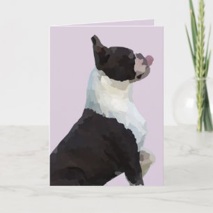 Carte de voeux Watercolor Boston Terrier