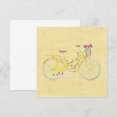 Carte de voeux Watercolor Yellow Bike (Devant / Derrière)