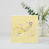 Carte de voeux Watercolor Yellow Bike (Debout devant)