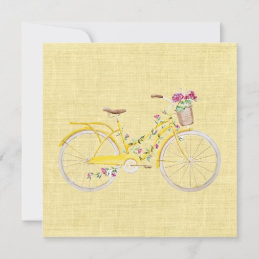 Carte de voeux Watercolor Yellow Bike (Devant)