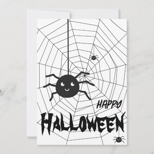 Carte de voeux Web Halloween Black and White Spide (Devant)