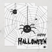 Carte de voeux Web Halloween Black and White Spide (Devant / Derrière)