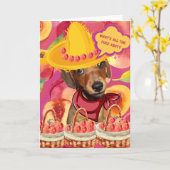 Carte de voeux Weenie Peach Farmer (Fleur jaune)