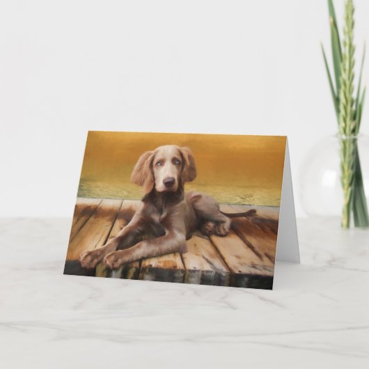 Carte de voeux Weimaraner (Longhair) (Devant)