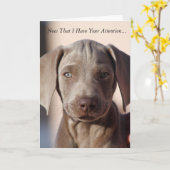 Carte de voeux Weimaraner "You Are The Best" (Fleur jaune)