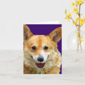 Carte de voeux Welsh Corgi "Jazz" (Fleur jaune)