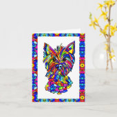 Carte de vœux Westie (Fleur jaune)