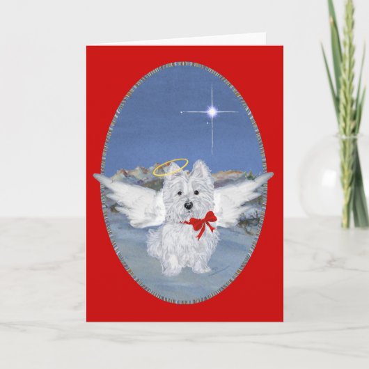 Carte de voeux Westie Angel (Devant)