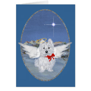 Carte de voeux Westie Angel
