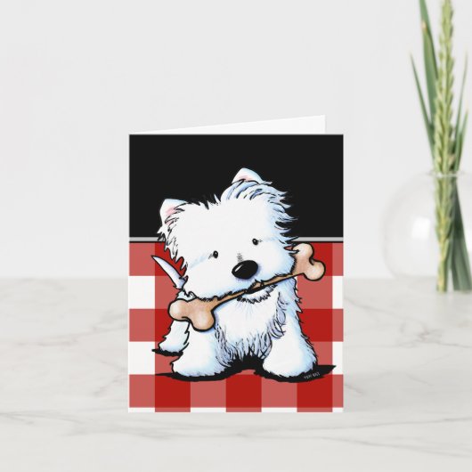 Carte de voeux Westie Bone Appetit (Devant)
