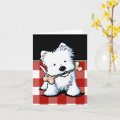 Carte de voeux Westie Bone Appetit (Fleur jaune)