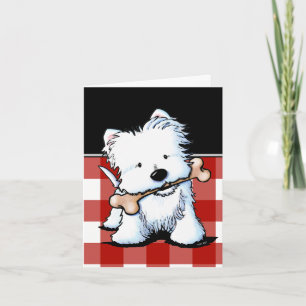 Carte de voeux Westie Bone Appetit