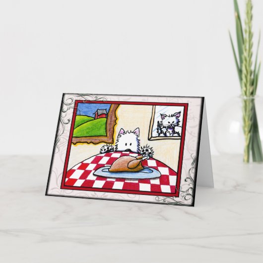Carte de voeux Westie Terrier Thanksgiving (Devant)