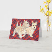 Carte de vœux Wheaten Scottish Terrier (Fleur jaune)
