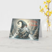 Carte de voeux Whimsical Grey Gnome (Fleur jaune)