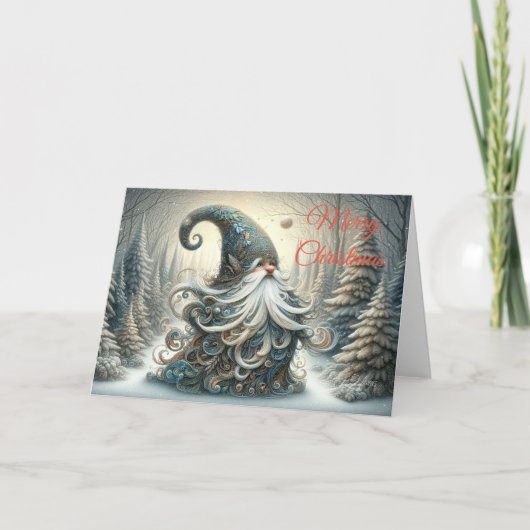 Carte de voeux Whimsical Grey Gnome (Devant)