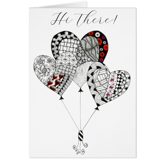 Carte de voeux Whimsical Heart Balloons (Devant)