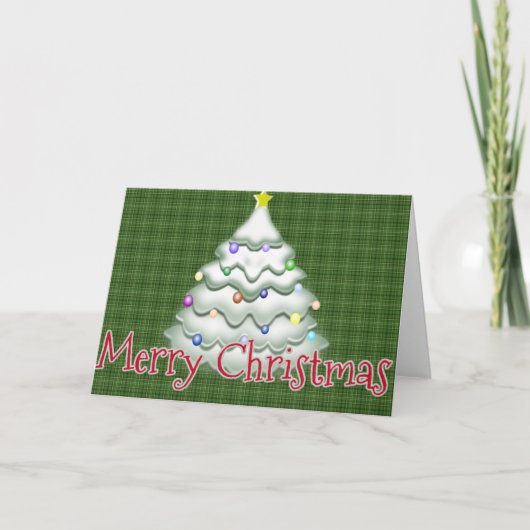Carte de voeux Whimsical Marshmallow Christmas Tre (Devant)