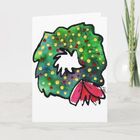 Carte de voeux Whimsy Wreath de Noël (Devant)