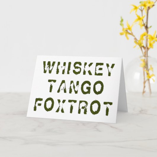 Carte de voeux Whiskey Tango Foxtrot (Fleur jaune)