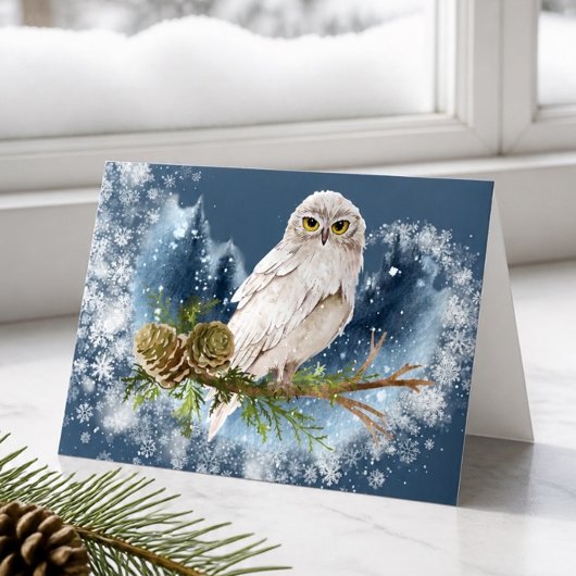 Carte de vœux White Owl