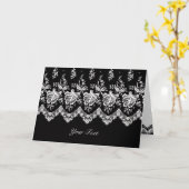 Carte de voeux White Rose Lace A7 (Noir) (Fleur jaune)