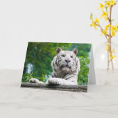Carte de voeux White Tiger (Fleur jaune)