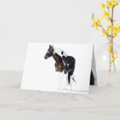 Carte de voeux Wild Horse - Peinture d'hiver (Fleur jaune)