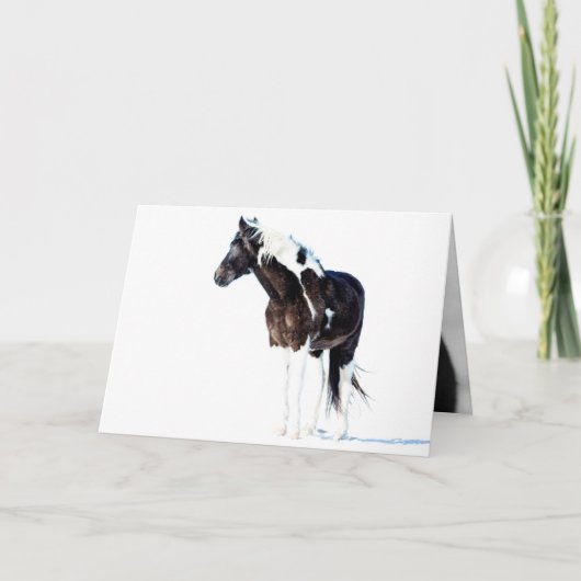 Carte de voeux Wild Horse - Peinture d'hiver (Devant)