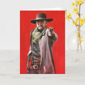 Carte de voeux Wild West Gunslinger (Fleur jaune)