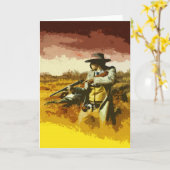 Carte de voeux Wild West Pop Art (Fleur jaune)