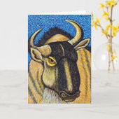 Carte de voeux Wildebeest (Fleur jaune)