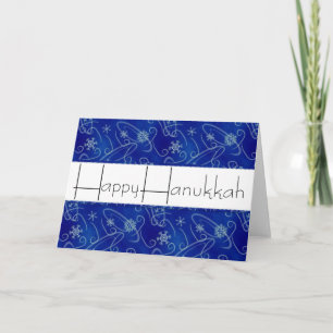 Carte de voeux Winter Blue Happy Hanoukka