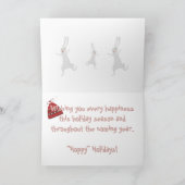 Carte de voeux Winter Bunny Hoppy Holidays (Intérieur)