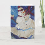 Carte de voeux Winter Snowman<br><div class="desc">Winter Snowman est une peinture à l'huile de Paris Wyatt Llanso.</div>