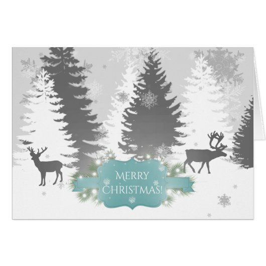 Carte de voeux Winter Wonderland - Turquoise (Devant horizontal)