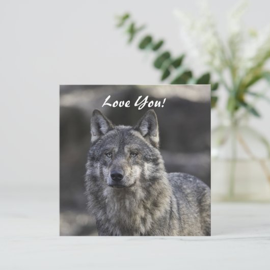 Carte de voeux Wolf Flat (Debout devant)