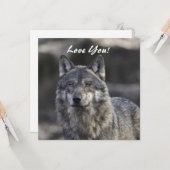 Carte de voeux Wolf Flat (Devant/Arrière en situation)