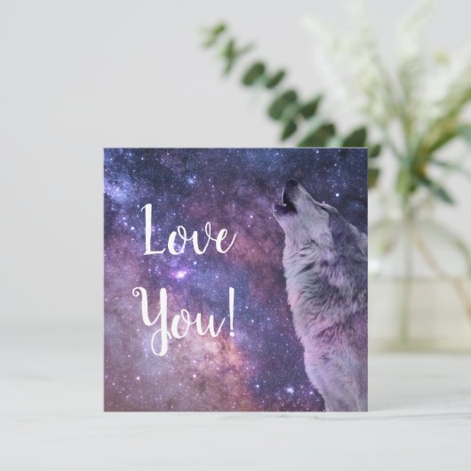 Carte de voeux Wolf Flat (Debout devant)