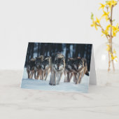Carte de voeux Wolf Pack (Fleur jaune)