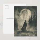 Carte de voeux Wolf Samhain Halloween (Devant / Derrière)