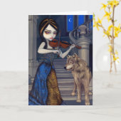 Carte de voeux "Wolf Song" (Fleur jaune)