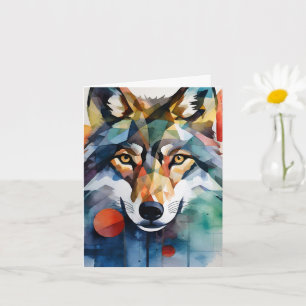 Carte de voeux Wolf Watercolor