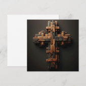 Carte de voeux Wood Cross (Devant / Derrière)