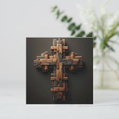 Carte de voeux Wood Cross (Debout devant)