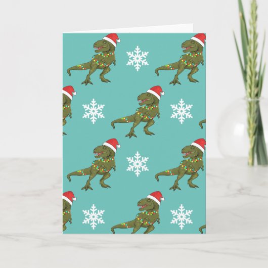 Carte de voeux Xmas Christmas Dinosaur T-Rex Père (Devant)