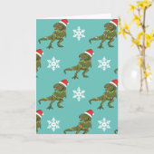 Carte de voeux Xmas Christmas Dinosaur T-Rex Père (Fleur jaune)