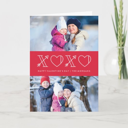 Carte de voeux Xs & Os Valentine's Day - Rose (Devant)