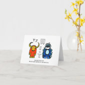 Carte de vœux Yack et Yéti (Fleur jaune)