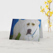 Carte de voeux, Yellow Labrador Retriever (Fleur jaune)